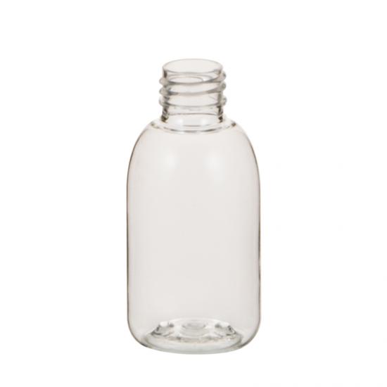 Empty Clear Plastic PET Boston Round Bottle