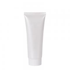 White Glossy Finish Squeezable Plastic Cosmetic Tube