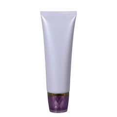 OEM Pearl White Color Cosmetic Soft Tube in Crystal Cap manufacturers